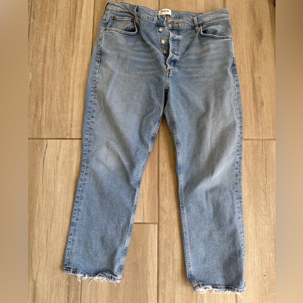AGOLDE Riley Jeans 33 | High Rise Straight Crop | $188 Retail